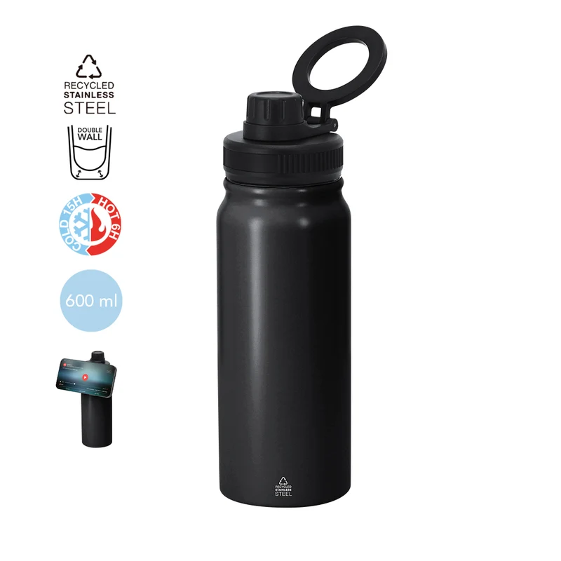 Bidón Térmico Acero Inox Reciclado con Soporte Móvil Stork 600 ml