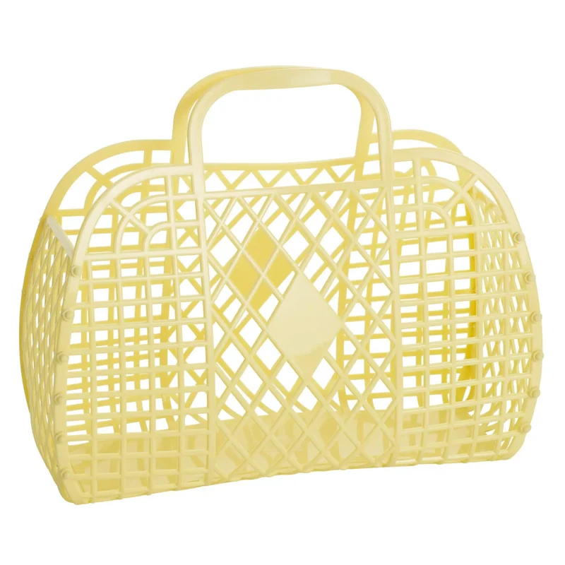 Cesto Retro Grande - Amarelo