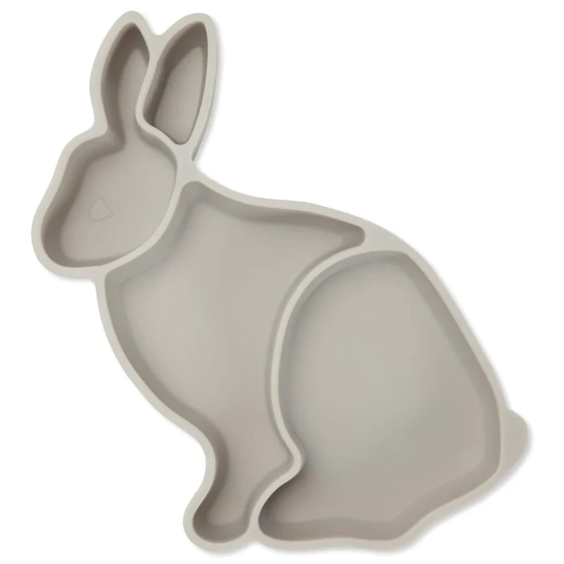 Prato de Silicone com ventosa Bunny - Warm Grey