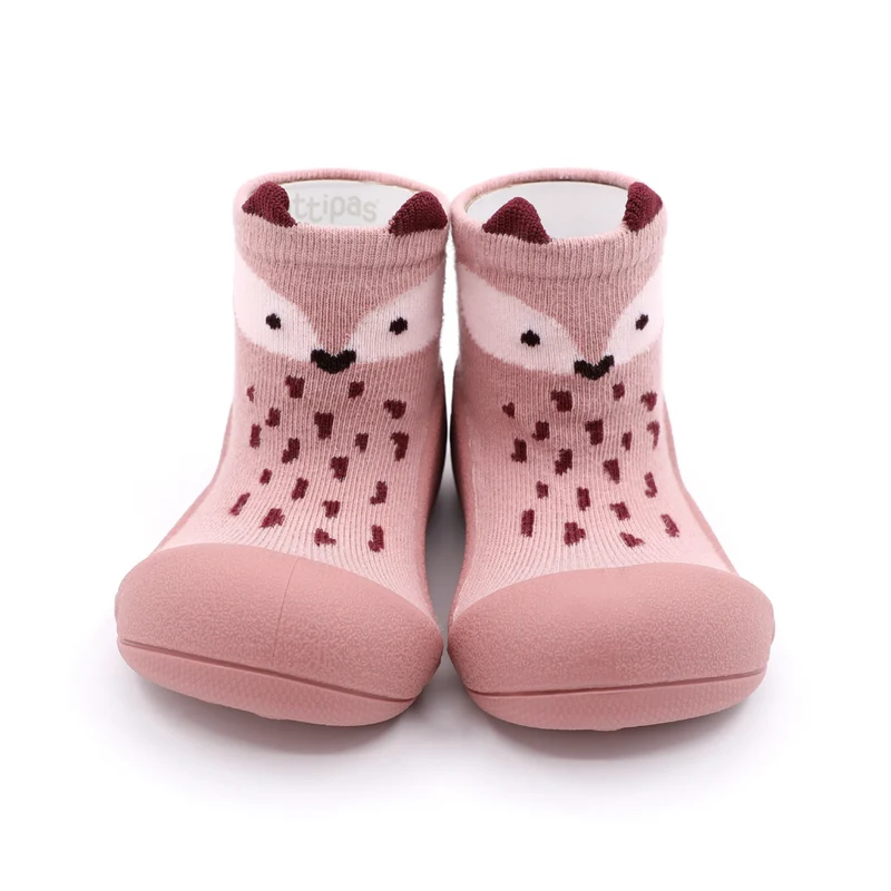 Sapatos de tricot de algodão para bebé - Raposa