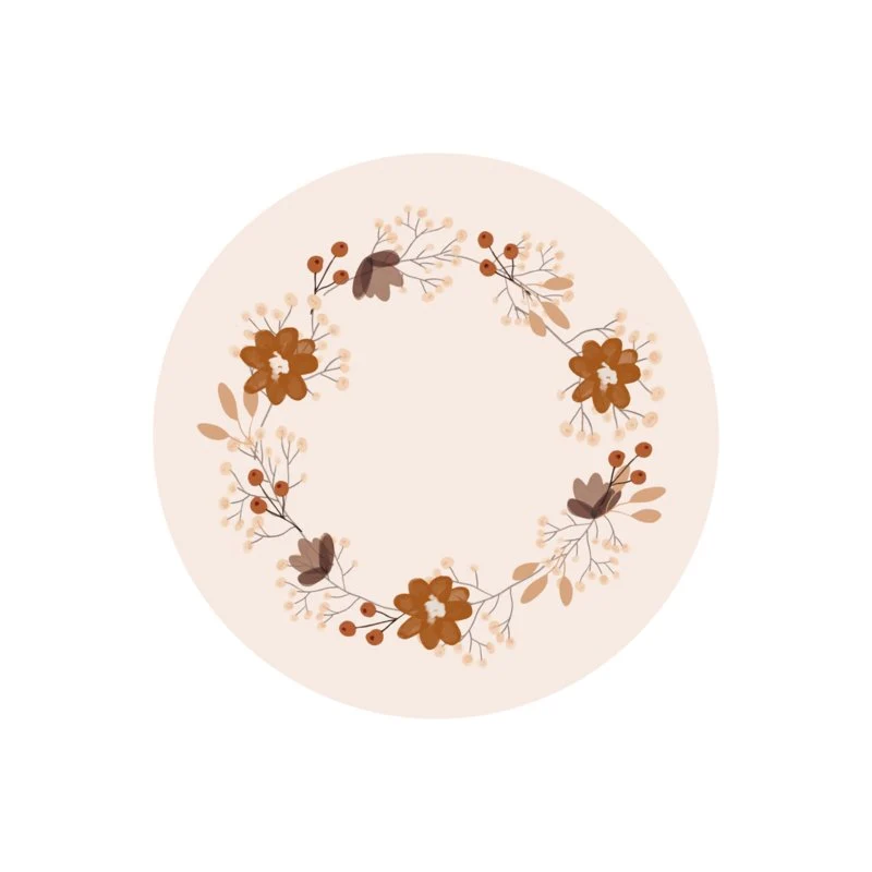 Papel de Parede - Círculo Coroa de Flores