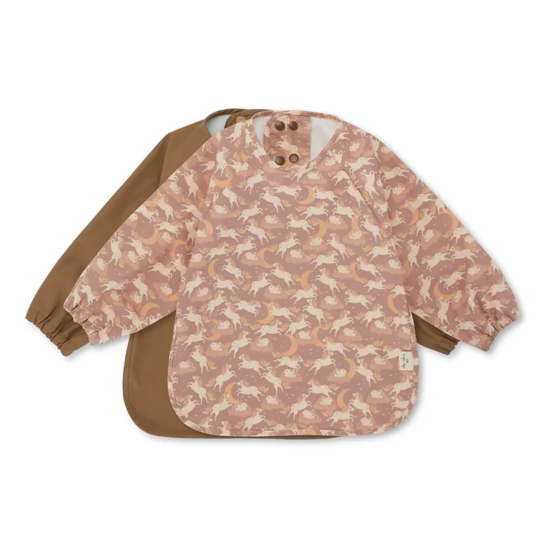 Babete dinner bib with sleeves - Unicorn Blush / Toasted Coconut