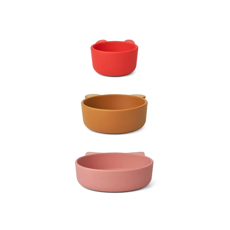 Conjunto de 3 Tigelas Eddie - Mix Framboesa