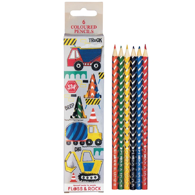 Conjunto de 6 Lápis de Colorir - Construção