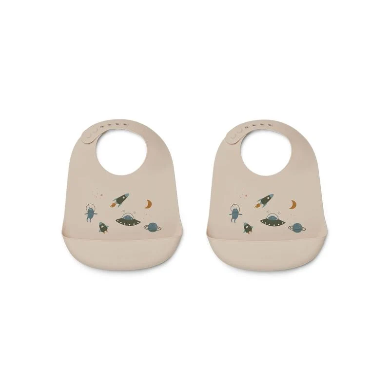 Tilda babete em silicone com bolso - Space multi mix