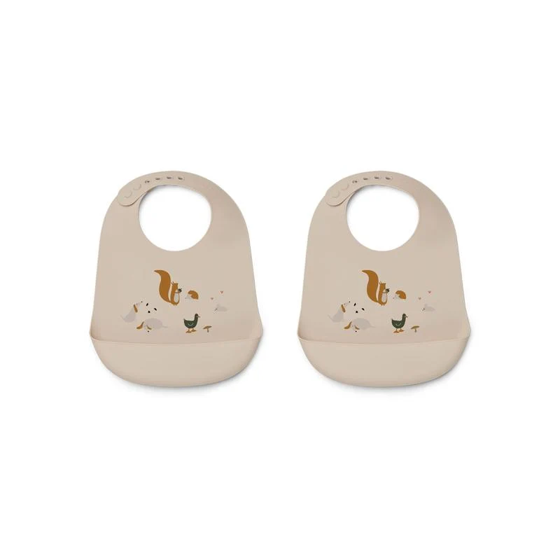 Tilda babete em silicone com bolso - Friendship multi mix