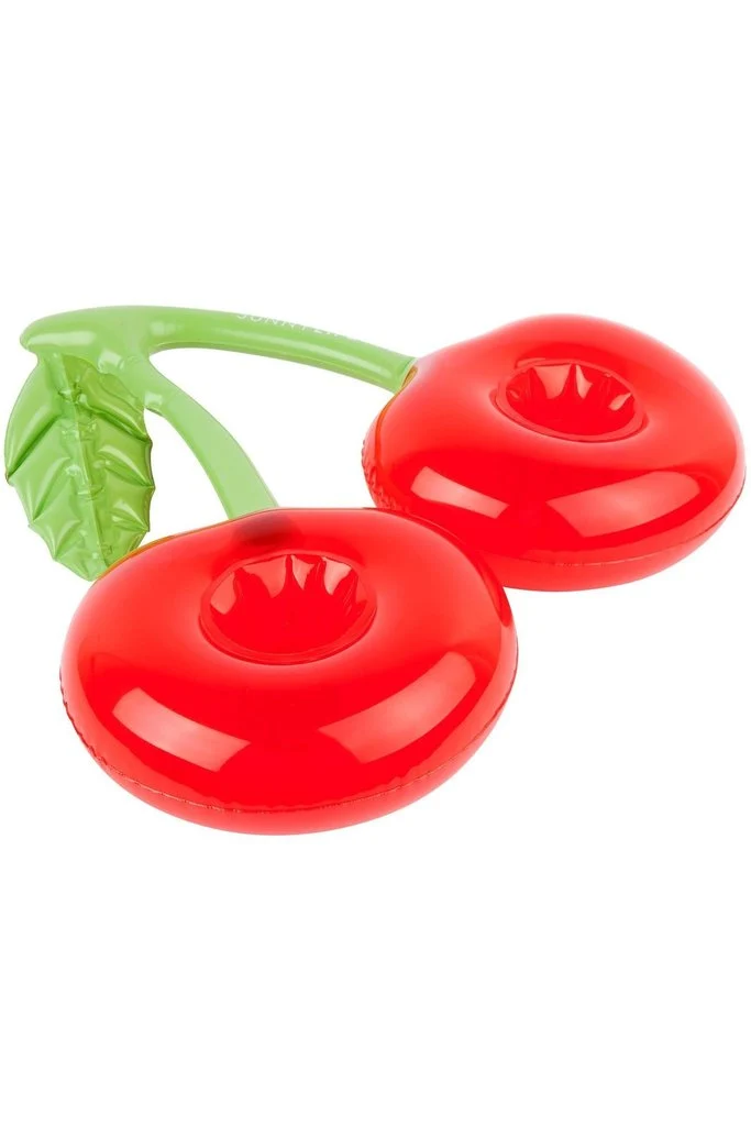 Suporte de bebida inflável cereja