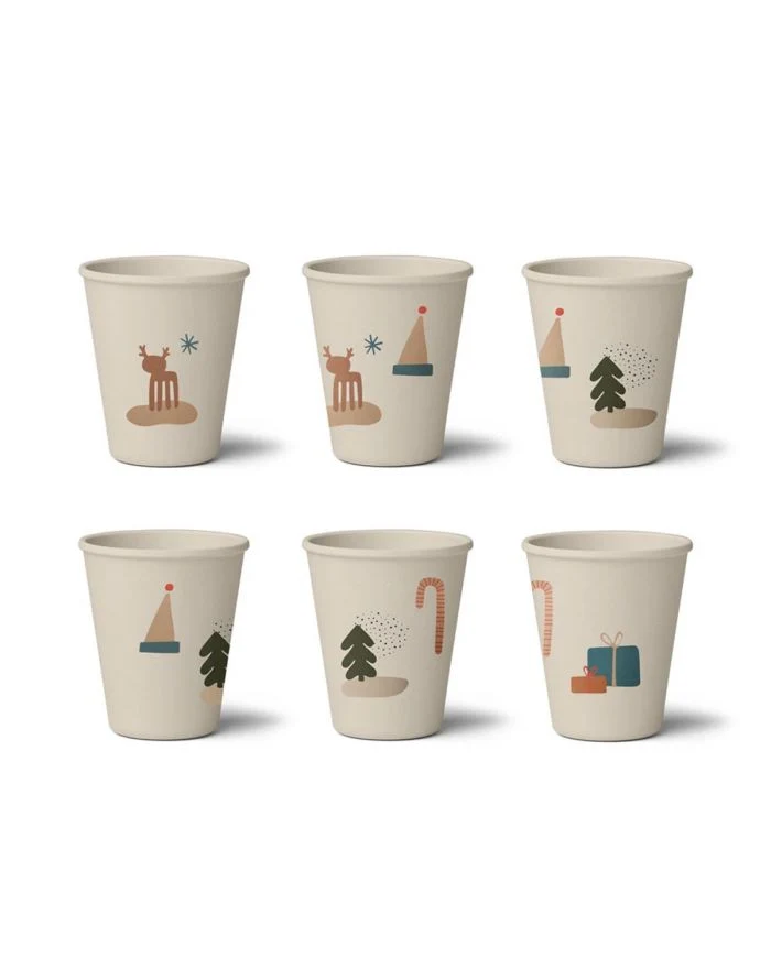 Copos de bambú - pack de 6 copos Natal