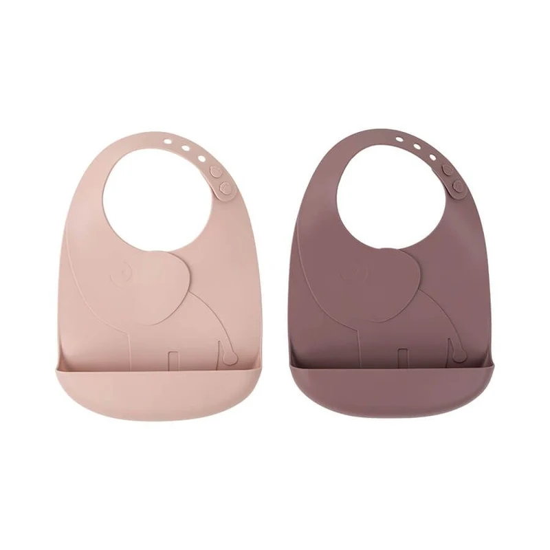 Babete Silicone 2 Pack - Elefante Rosa