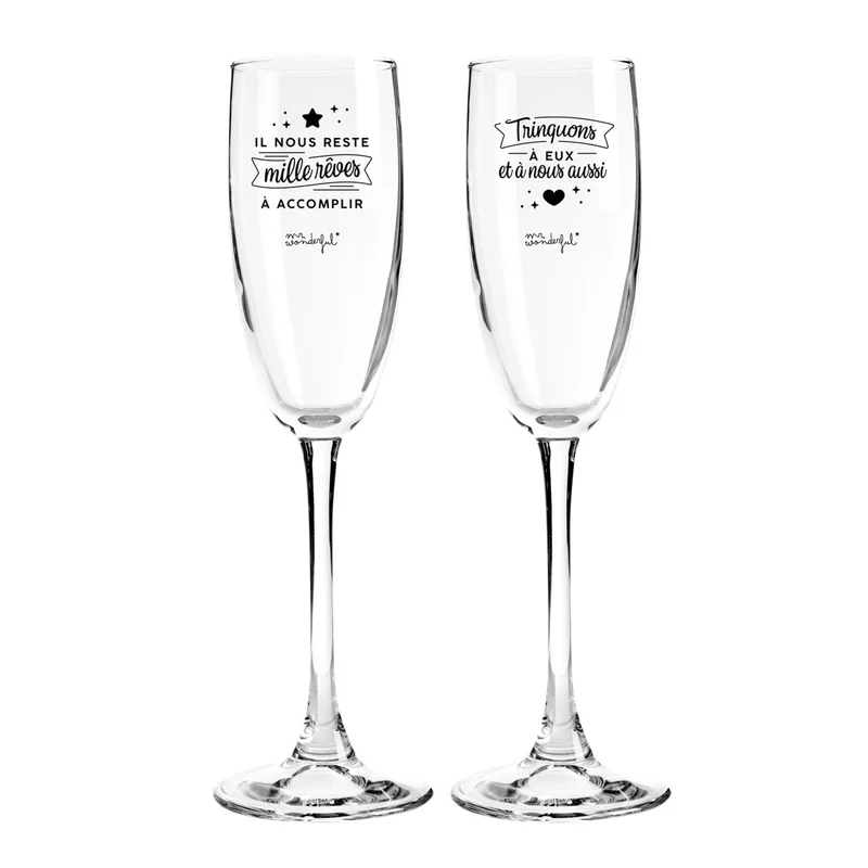 Set de 2 coupes à champagne pour trinquer à deux
