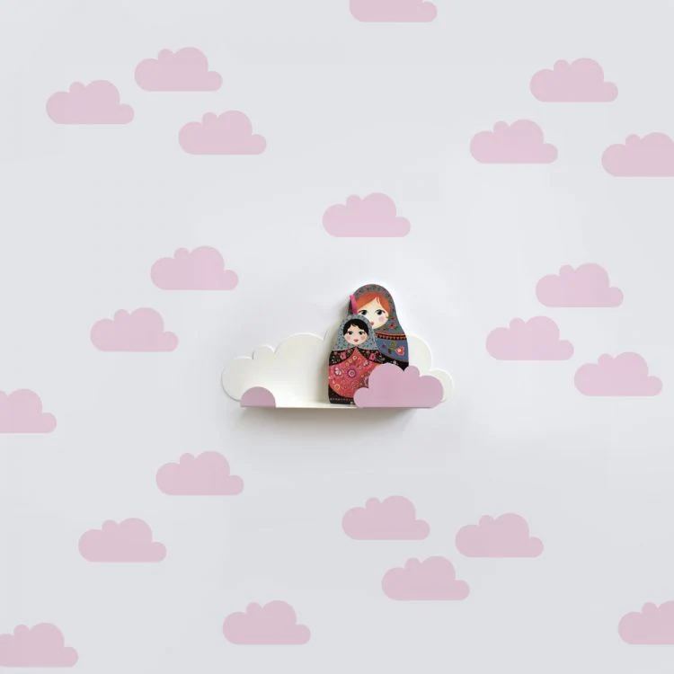Wallstickers Nuvens Rosa