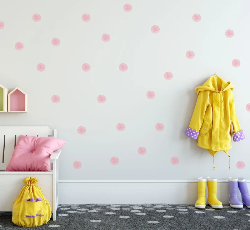 Wallstickers bolas aguarela rosa