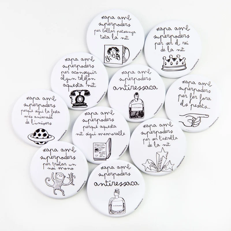 Pack 10 xapes brillo byn Superpoders celebrac CAT