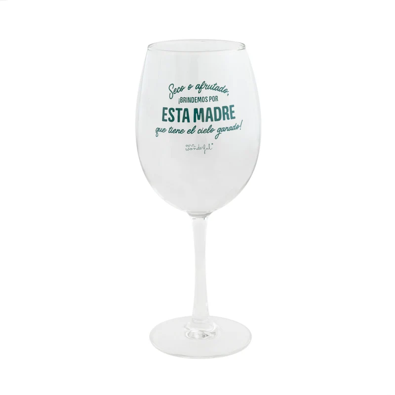 Copa de vino - Seco o afrutado, ¡brindemos por esta madre que tiene el cielo ganado!