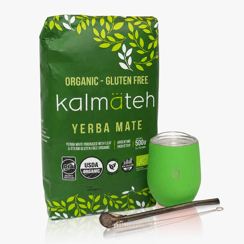 Juego de iniciación para yerba mate clásico verde neón