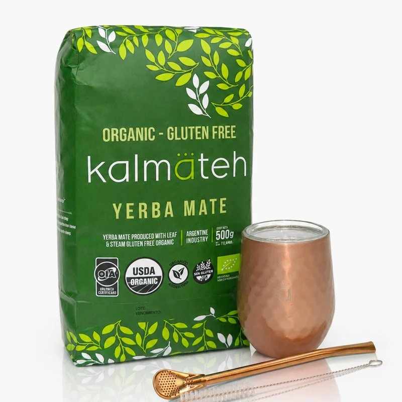 Juego de iniciación en yerba mate clásico en oro rosa