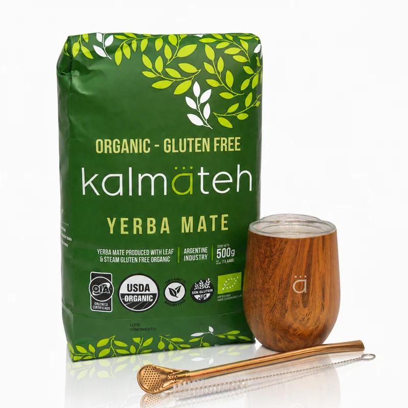 Juego de iniciación para yerba mate clásico de madera