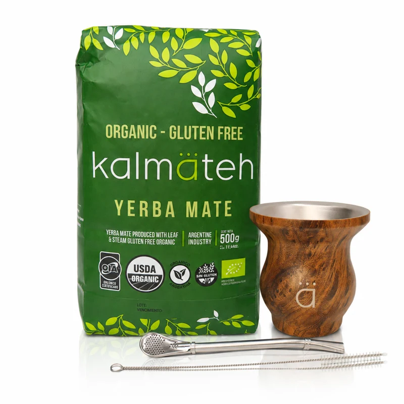 Juego de iniciación para yerba mate elegante de madera