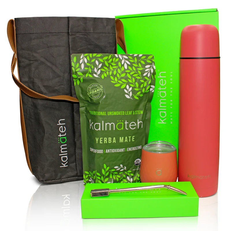 Juego completo de mate para yerba mate Coral Matera