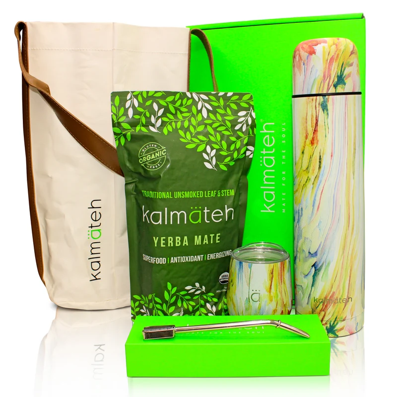 Juego completo de mate para yerba mate Flower Matera