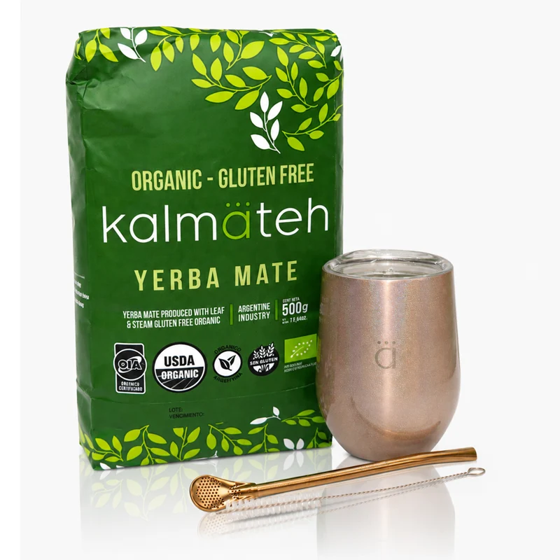 Juego de iniciación para yerba mate XL en oro rosa