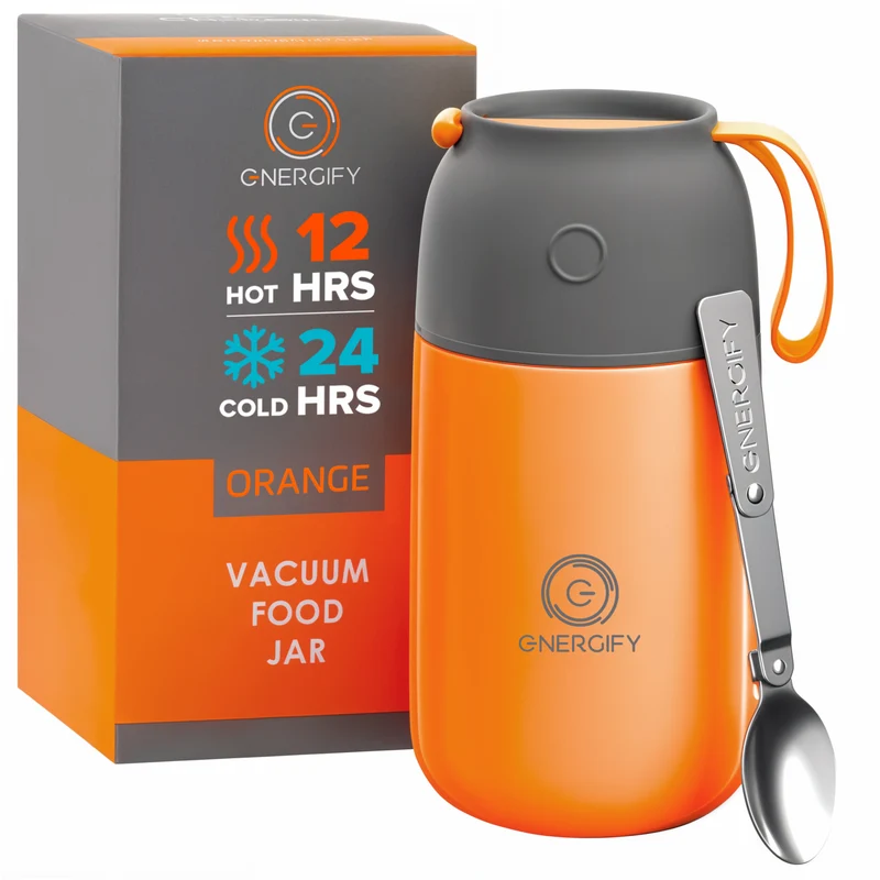 24 oz VACUUM INSULATED FOOD JAR - ORANGE