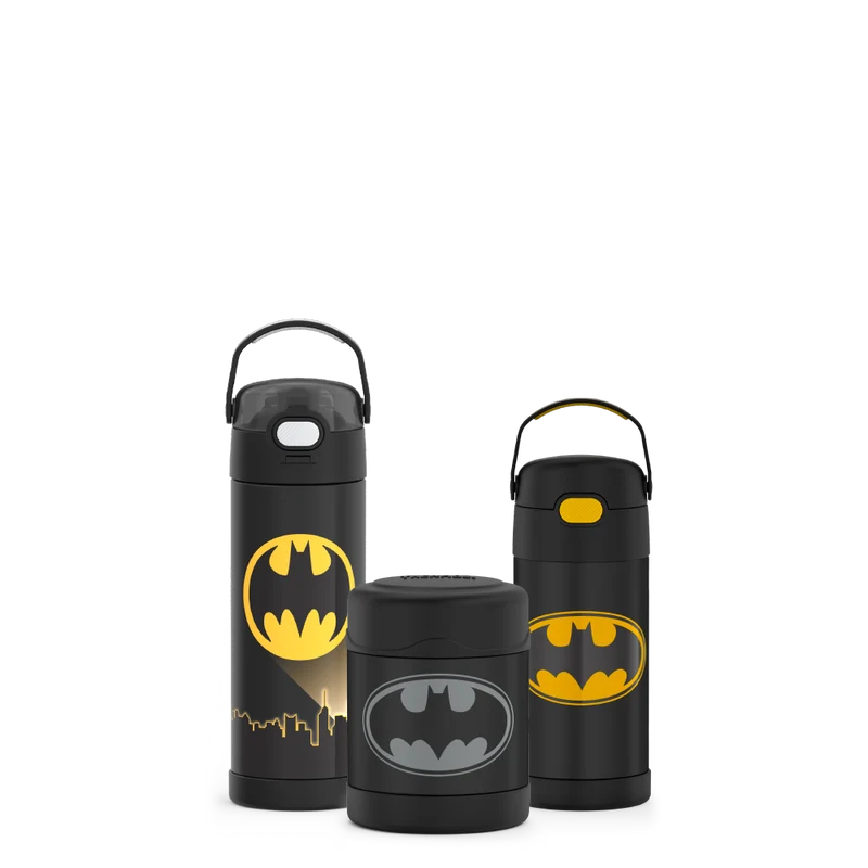 Batman Bundle - 12oz FUNtainer® Water Bottle, 16oz FUNtainer® Water Bottle and 10oz FUNtainer® Food Jar