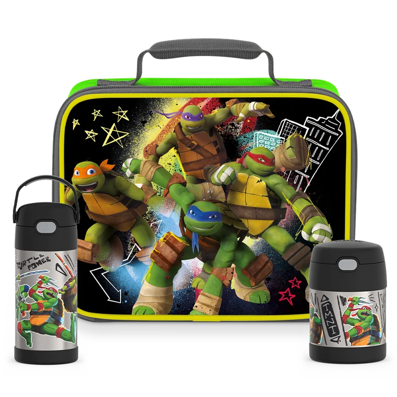 Teenage Mutant Ninja Turtles Bundle - Soft Lunch Box, 12oz FUNtainer® Water Bottle & 10oz FUNtainer® Food Jar