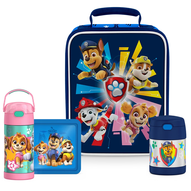 Paw Patrol Skye Bundle - Soft Lunch Box, 12oz FUNtainer® Water Bottle, 10oz FUNtainer® Food Jar & Hard Ice