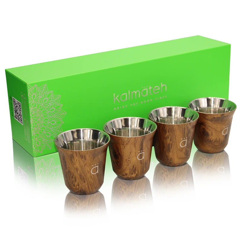 Tazas de café expreso de madera (juego de 4) - 2.7 oz
