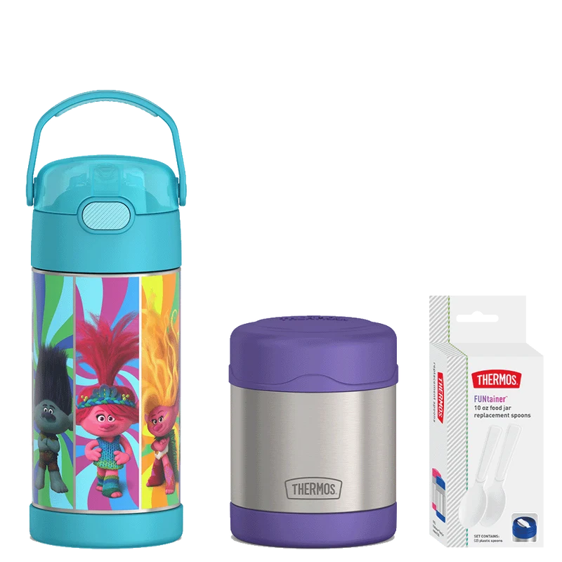 12oz Trolls FUNtainer® Water Bottle & 10oz Food Jar Bundle