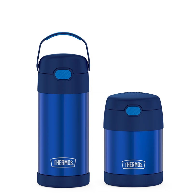 12oz FUNtainer® Water Bottle & 10oz Food Jar Bundle - Navy