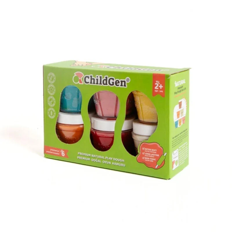 Set de 6 botes de plastilina natural 125 gr. colores pastel · ChildGen