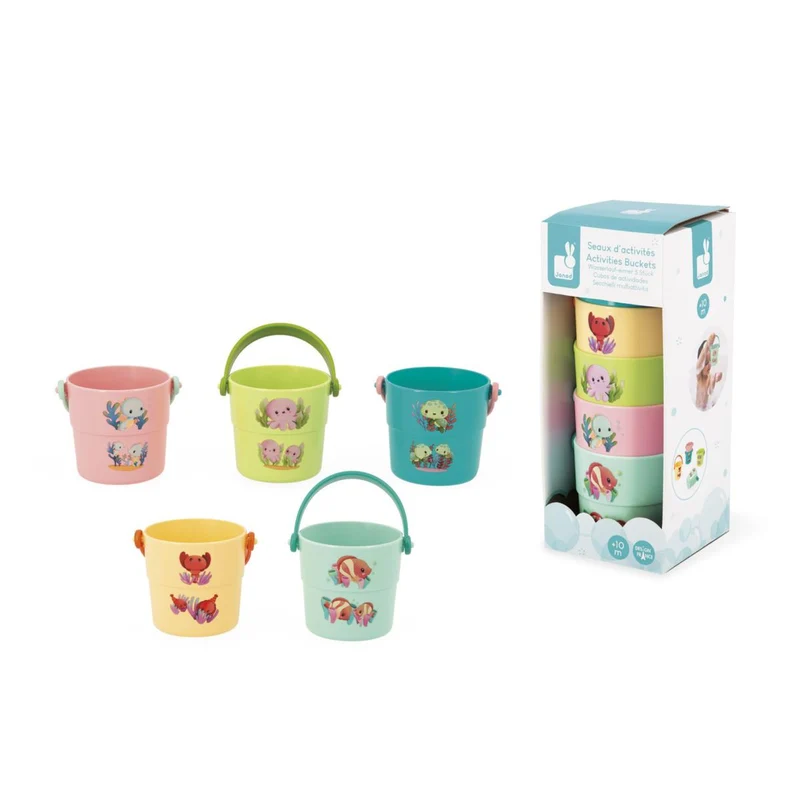 5 Cubos de Actividades Animales Bebés · Janod
