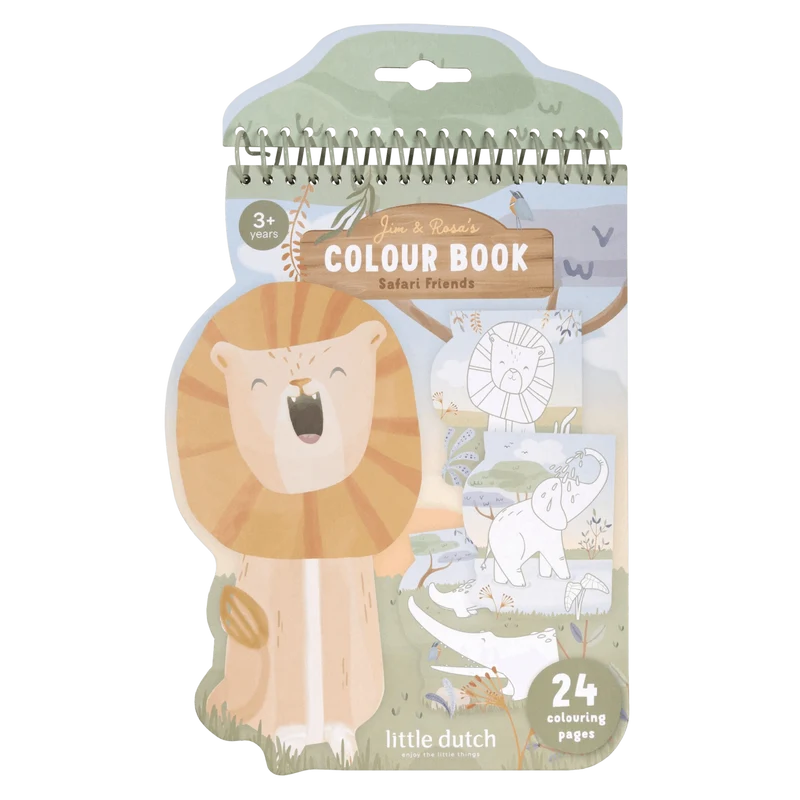 Libro colorear espiral Safari León · Little Dutch