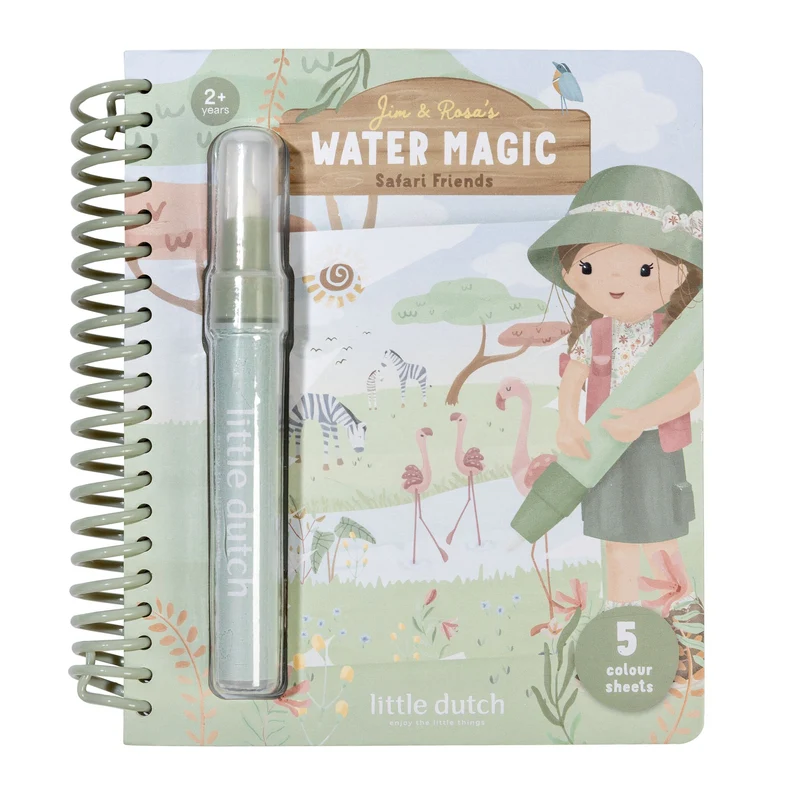 Libro Mágico al agua Safari Rosa · Little Dutch