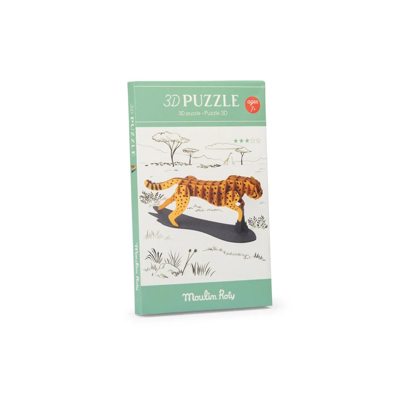 Puzzle 3D guepardo autour du monde · Moulin Roty