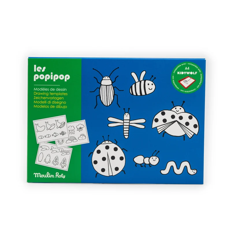 24 plantillas de dibujo Kidywolf Popipop · Moulin Roty
