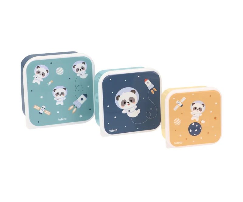 Pack 3 Cajas Almuerzo Pandas in Space