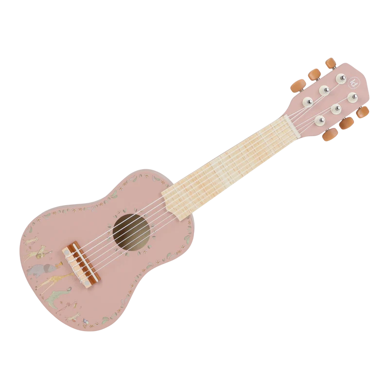 Guitarra de madera rosa FSC Safari Friends · Little Dutch