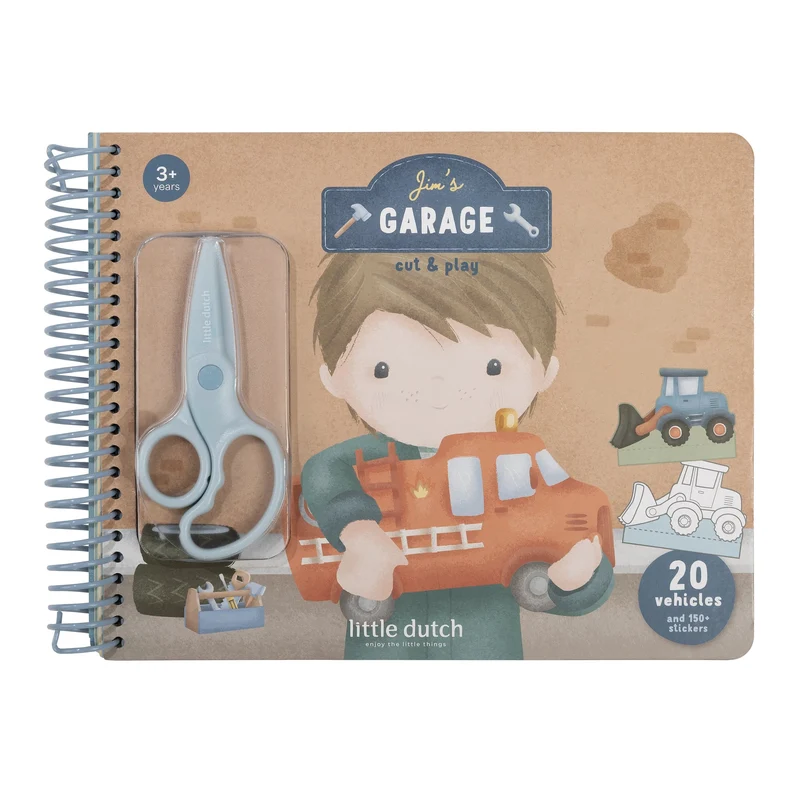 Libro de recortar y pintar vehiculos · Little Dutch