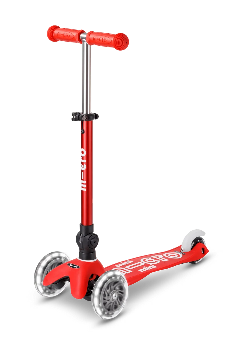 Patinete Mini Deluxe Plegable LED · Rojo