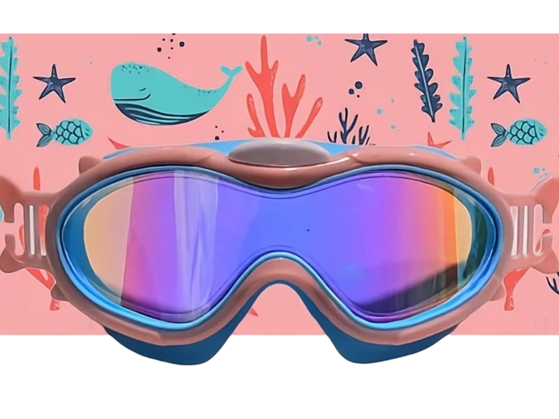 Máscara infantil rosa con turbante Ballenas · Fun Water