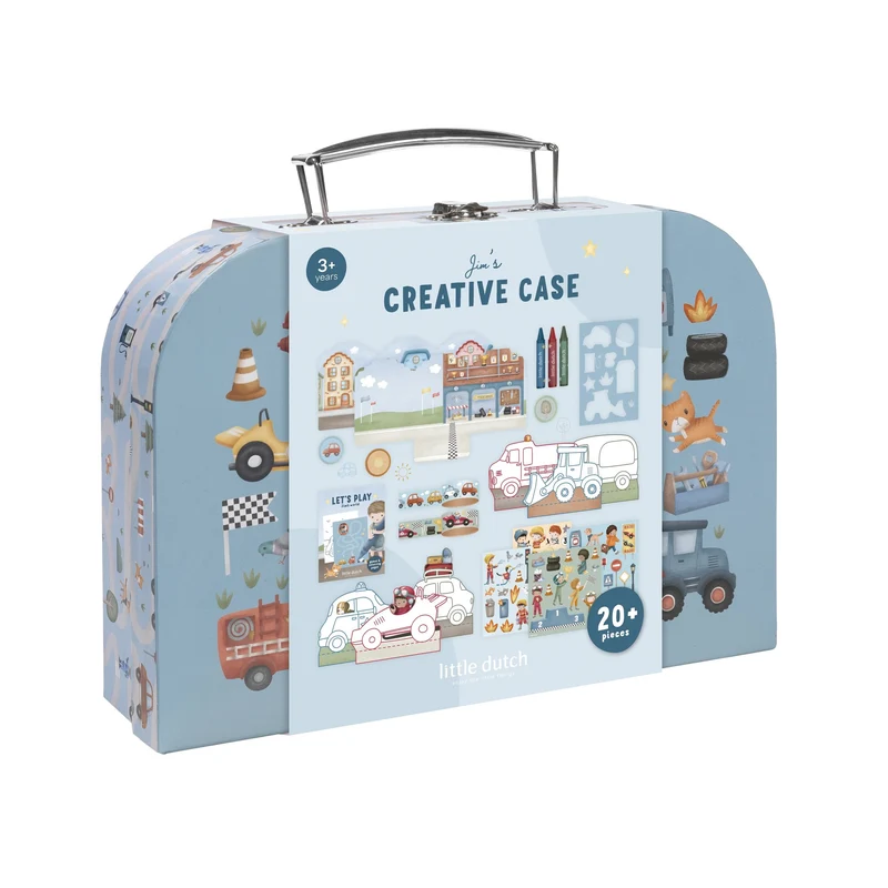 Maleta de creatividad Jim Vehículos · Little Dutch