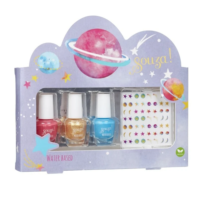 Esmalte de uñas y pegatinas Galaxy · Souza