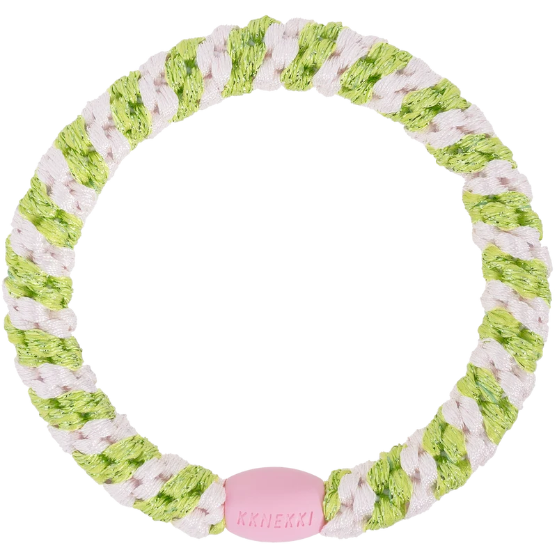 Goma de pelo Kknekki Pink Lime Glitter Stripe