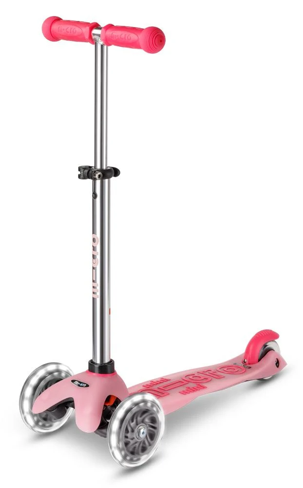 Patinete Mini Deluxe Glow LED · Rosa