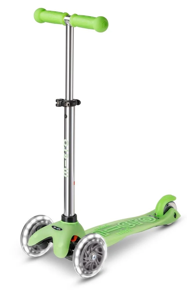 Patinete Mini Deluxe Glow LED · Verde Lima