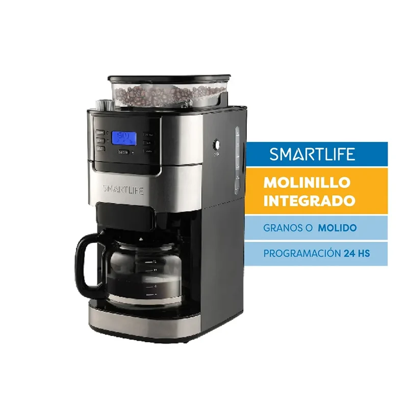 Cafetera de Filtro SMARTLIFE c/ molinillo SL-CMDG1025
