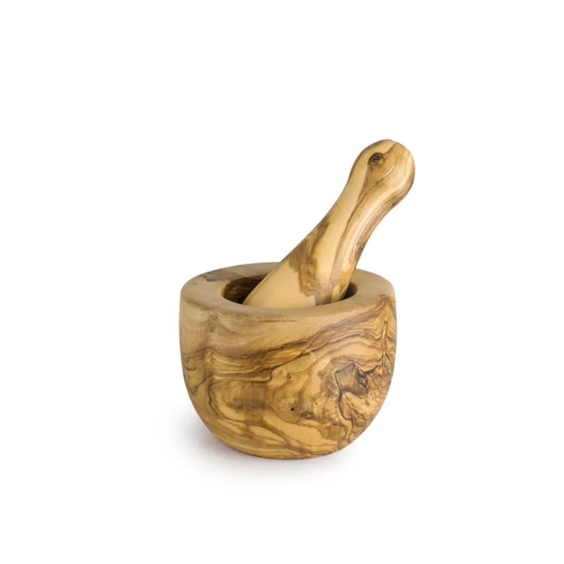 Mortero Recto de Madera de Olivo IBILI 10 cm — Ref. 664910